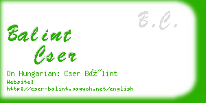 balint cser business card